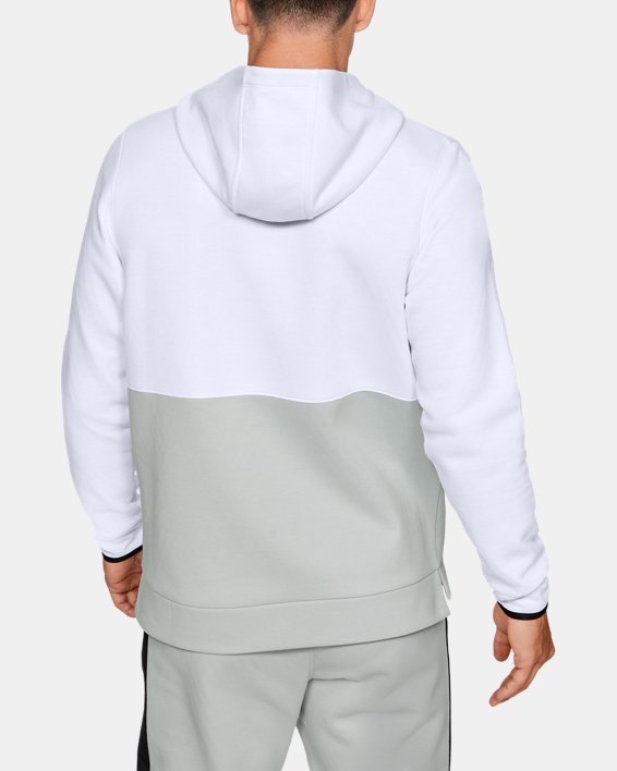 Men's UA RUSH™ Fleece Graphic Hoodie, White, pdpMainDesktop image number 1